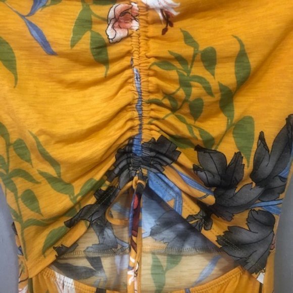 Kimcine Orange Floral Sleeveless Open Back Dress - Picture 7 of 7